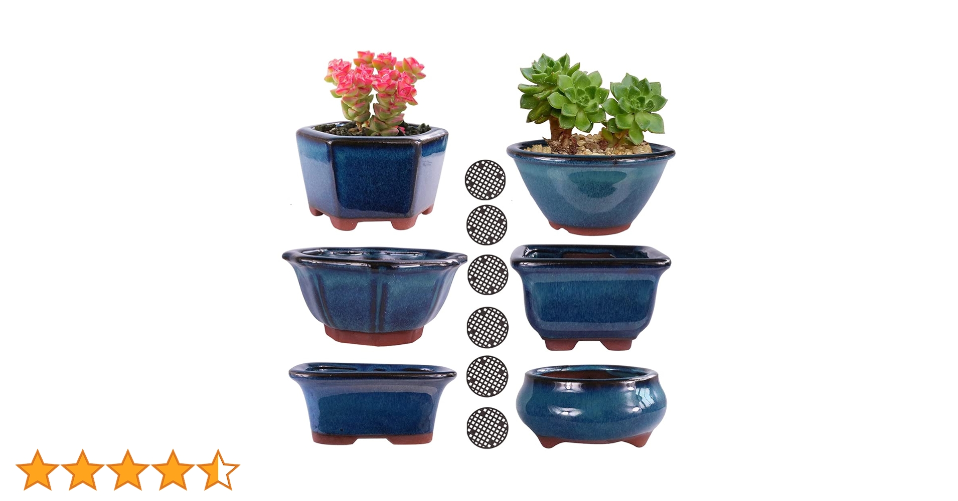 正志　ミニ盆栽鉢4個セット Amazon.co.jp: MUZHI 艶出し盆栽鉢プランター 3インチ 4インチ